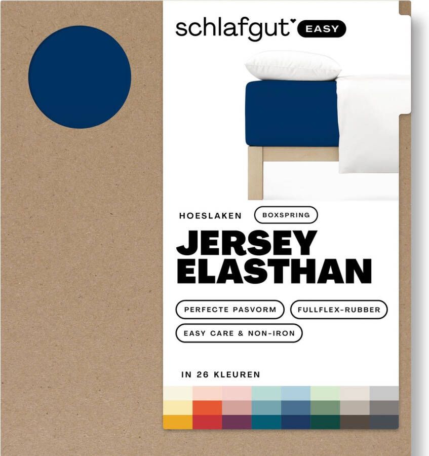 Schlafgut Boxspring Easy Jersey Elasthan Hoeslaken S 90x190 100x220 570 Blue Deep