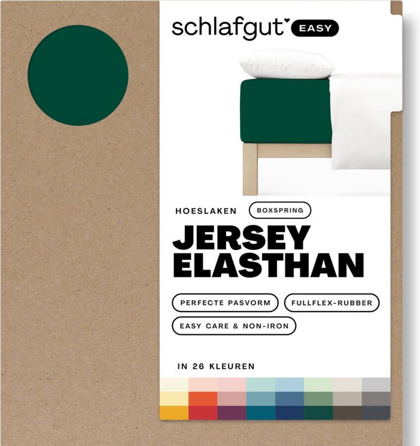 Schlafgut Boxspring Easy Jersey Elasthan Hoeslaken S 90x190 100x220 690 Green Deep