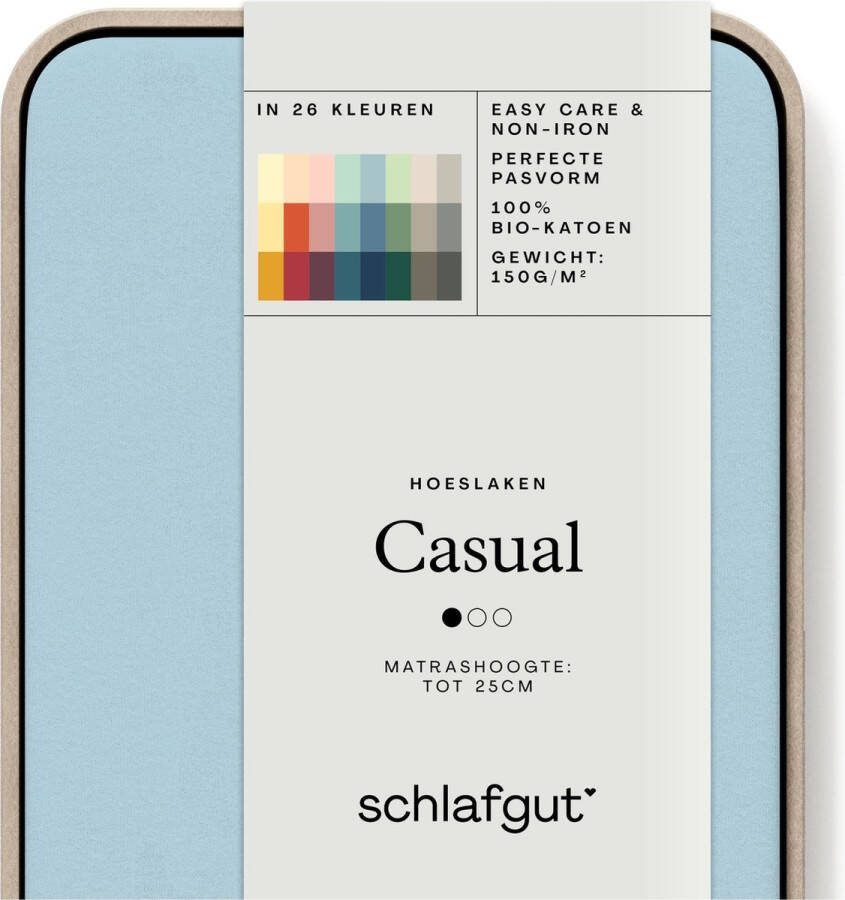 Schlafgut Hoeslaken CASUAL o.a. in maat 90x200 140x200 of 180x200 cm 100% katoen Dekbedovertrek voor matrassen tot 25 cm hoogte betrouwbaar duurzaam zacht (1 stuk)