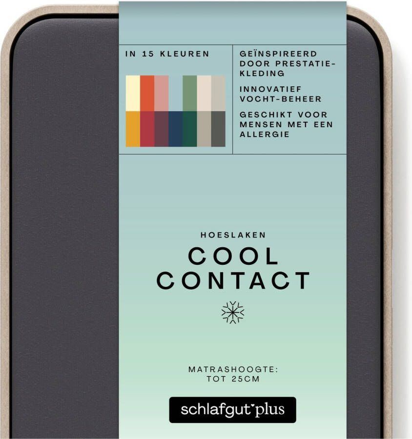 Schlafgut Cool Contact Microvezel Hoeslaken L 140x200 160x200 556 Grey Deep