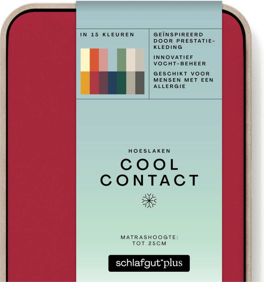 Schlafgut Cool Contact Microvezel Hoeslaken M 120x200 130x200 285 Red Deep