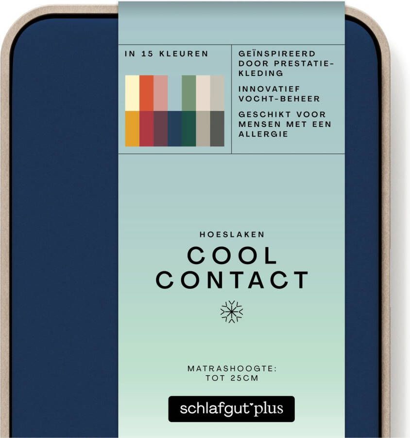 Schlafgut Cool Contact Microvezel Hoeslaken XL 180x200 200x200 570 Blue Deep