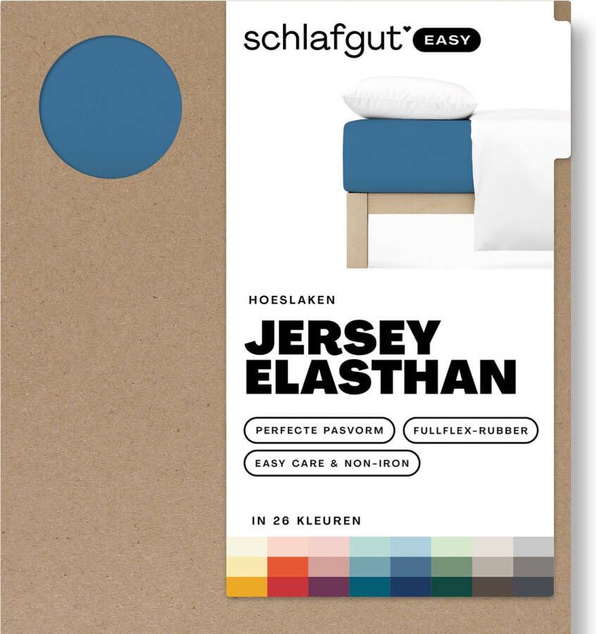 Schlafgut Easy Jersey Elasthan Hoeslaken L 140x200 160x220 615 Blue Mid