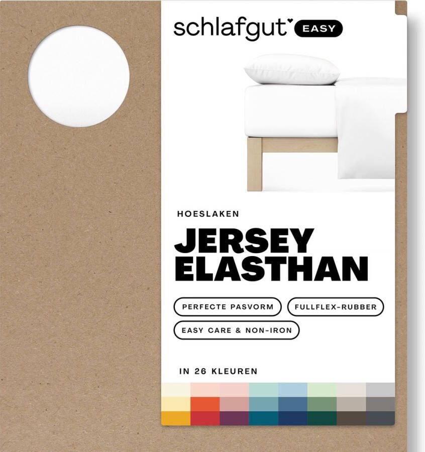 Schlafgut Easy Jersey Elasthan Hoeslaken S 90x190 100x220 101 Full-White