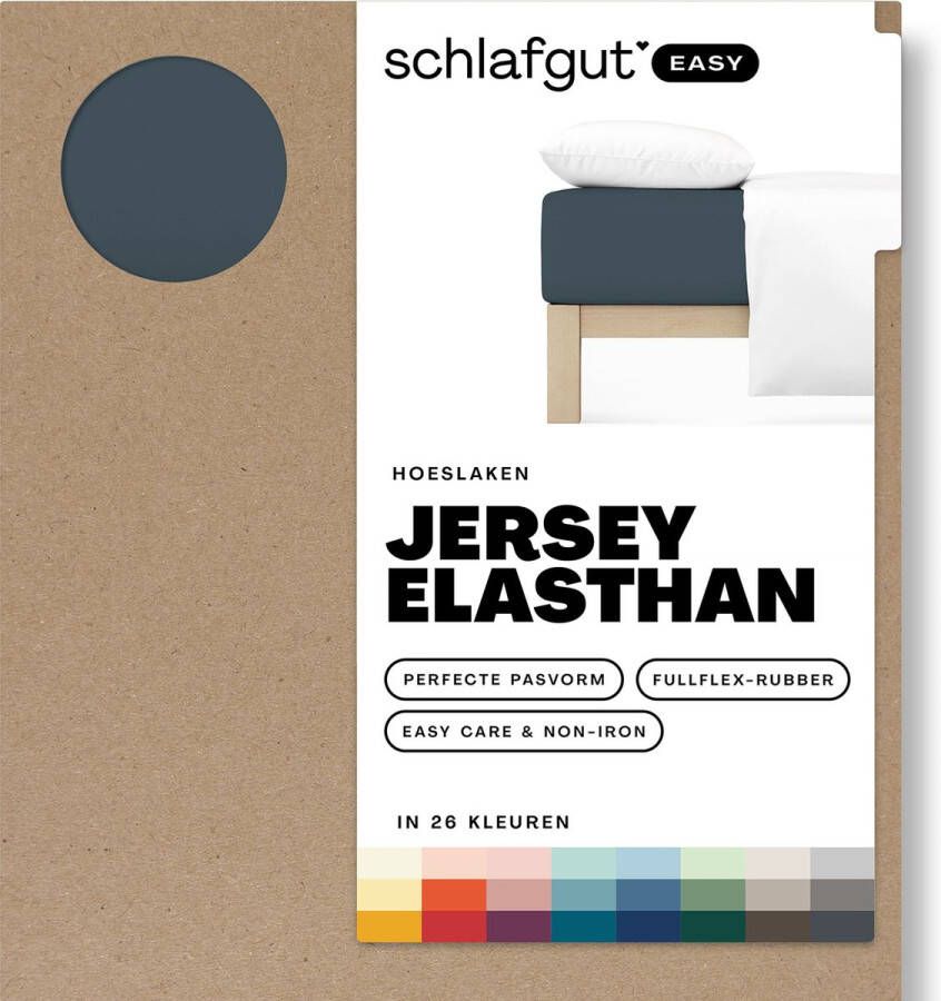 Schlafgut Easy Jersey Elasthan Hoeslaken S 90x190 100x220 556 Grey Deep