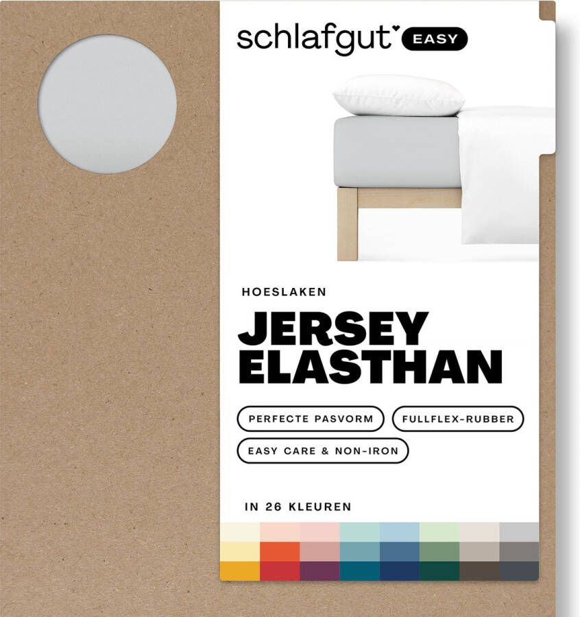Schlafgut Easy Jersey Elasthan Hoeslaken XL 180x200 200x220 511 Grey Light