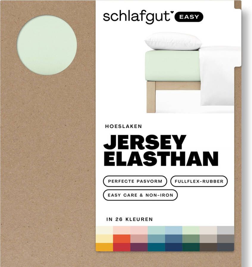 Schlafgut Easy Jersey Elasthan Hoeslaken XL 180x200 200x220 643 Green Light