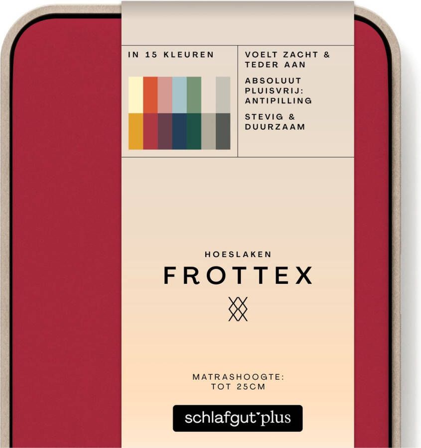 Schlafgut Frottex Hoeslaken S 90x190 100x200 285 Red Deep