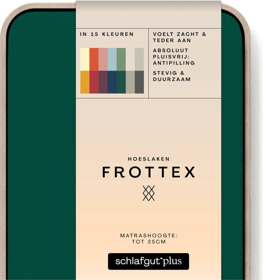 Schlafgut Frottex Hoeslaken S 90x190 100x200 690 Green Deep