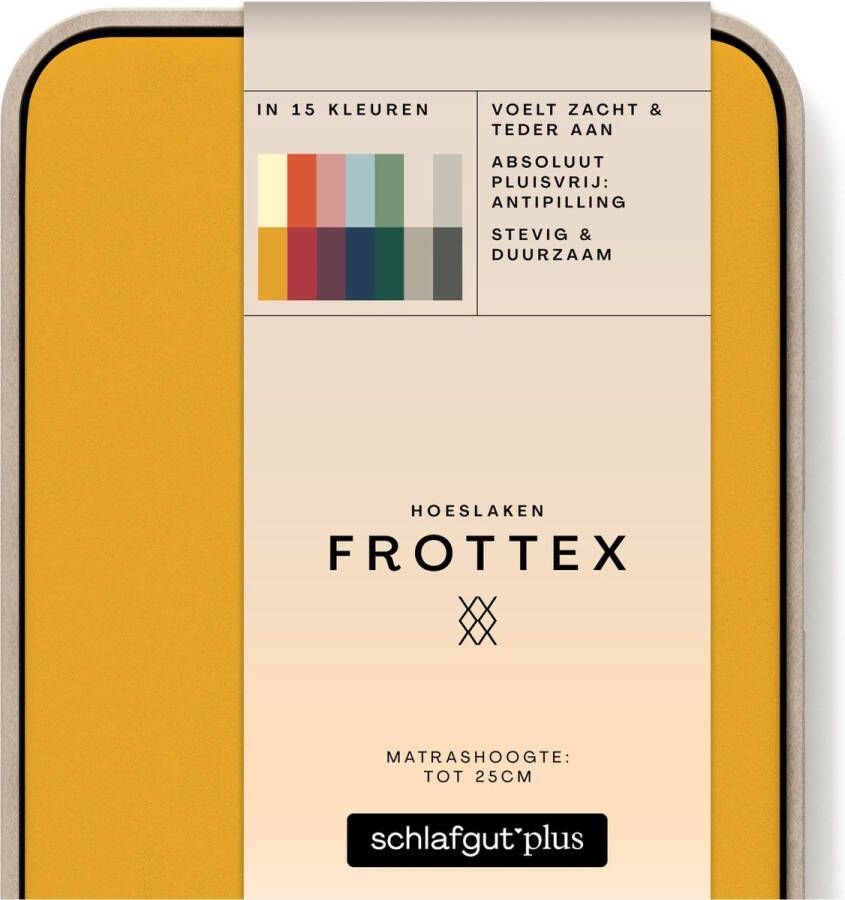 Schlafgut Frottex Hoeslaken XL 180x200 200x200 196 Yellow Deep