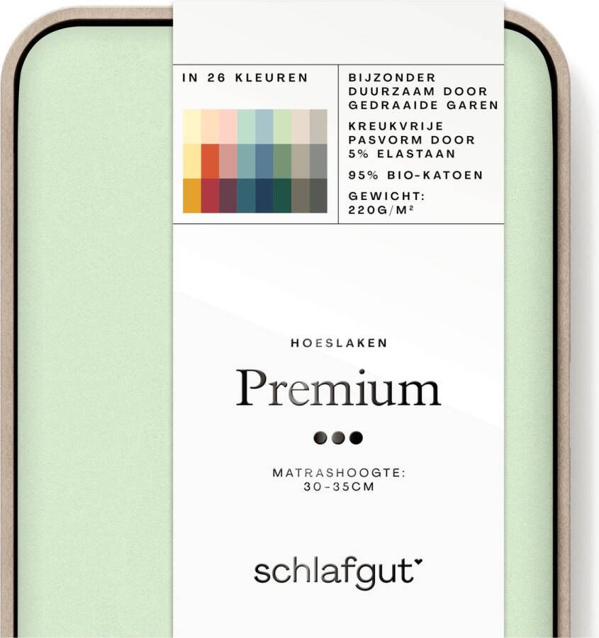 Schlafgut Premium Bio Katoen Jersey Hoeslaken XL 180x200 200x220 643 Green Light