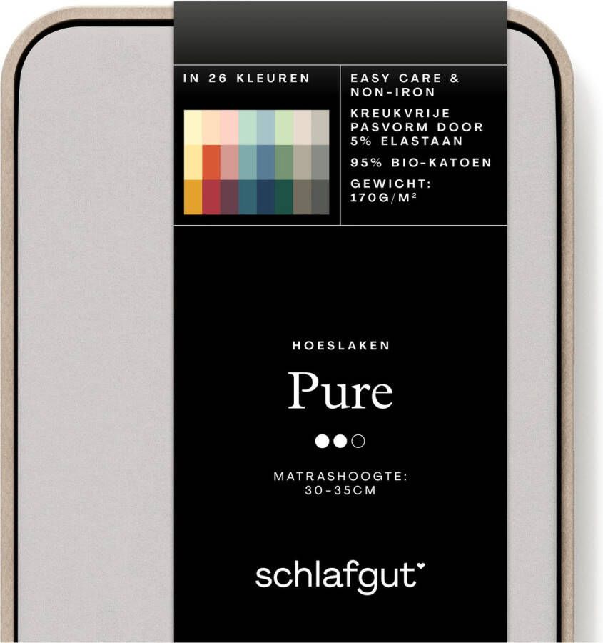 Schlafgut Hoeslaken PURE biologische katoen met elastaan rekbaar en ondoorzichtig strak bedlakens (1 stuk)