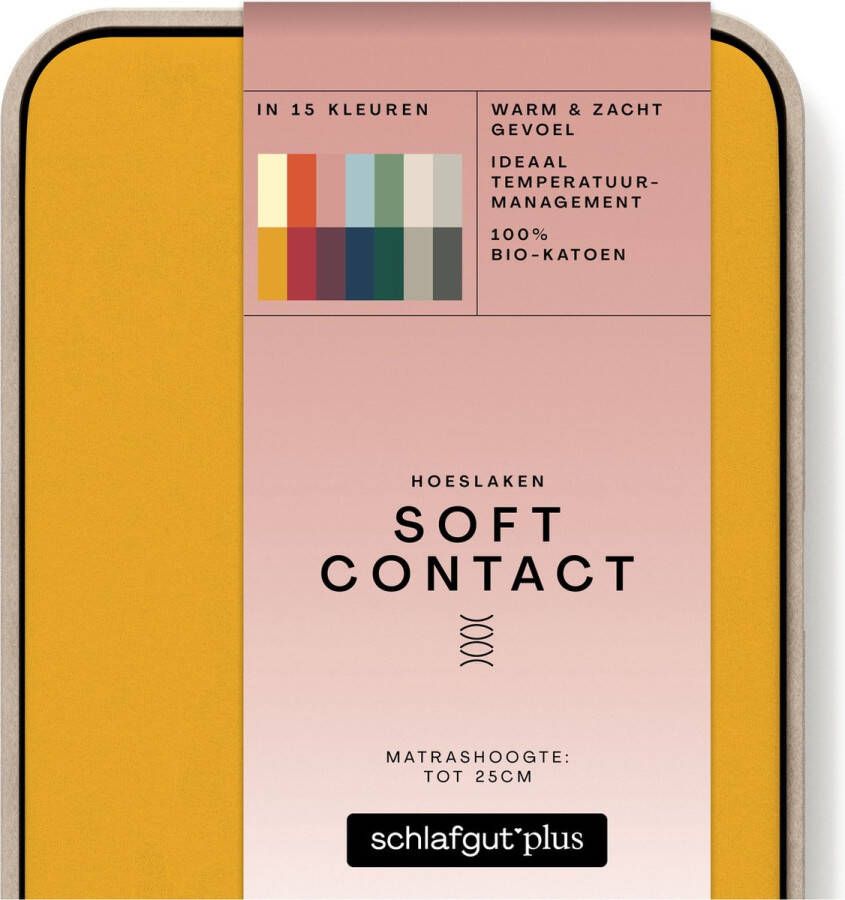 Schlafgut Soft Contact Bio Koeten Hoeslaken S 90x190 100x200 196 Yellow Deep