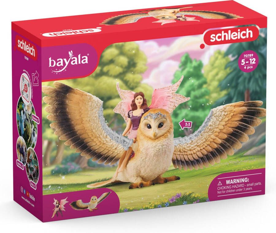 Schleich BAYALA Elfje op Glitteruil Speelfiguur Kinderspeelgoed voor Jongens en Meisjes 5 tot 12 jaar 70789