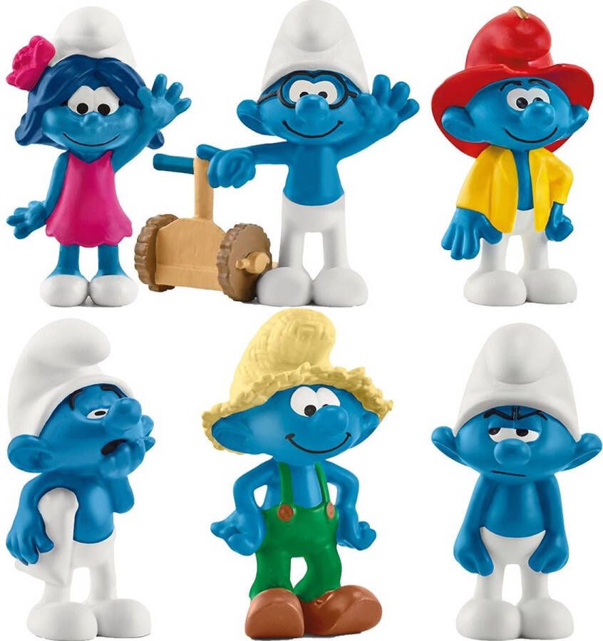 Schleich De smurfen speelfiguren set 2022 20833-20838 kunststof