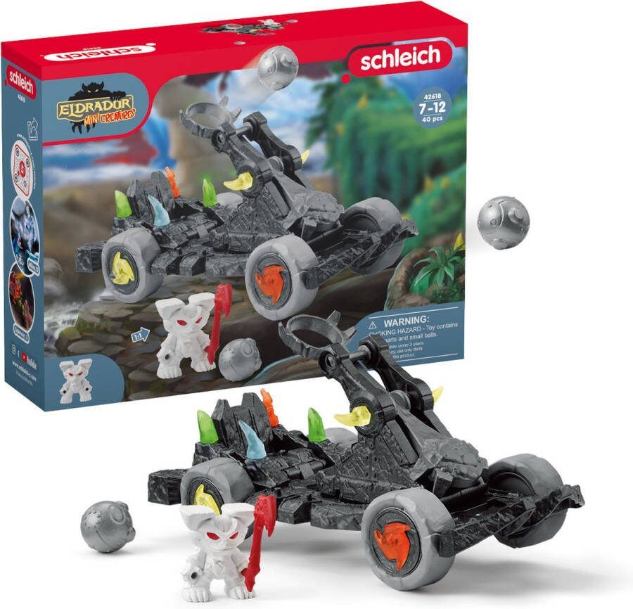 Schleich ELDRADOR CREATURES Katapult met Mini Creature Katapult Slingshot Speelfigurenset 42618