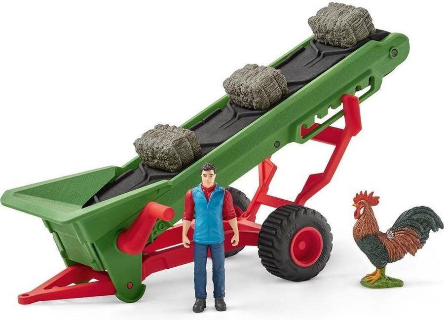 Schleich Farm Life Hooi transportband met boer 42377