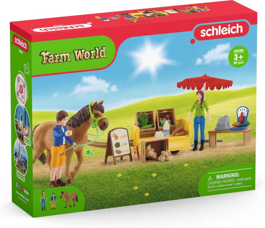 Schleich FARM WORLD Mobiele farmstand Speelfigurenset Kinderspeelgoed voor Jongens en Meisjes 3 tot 8 jaar 27 Onderdelen