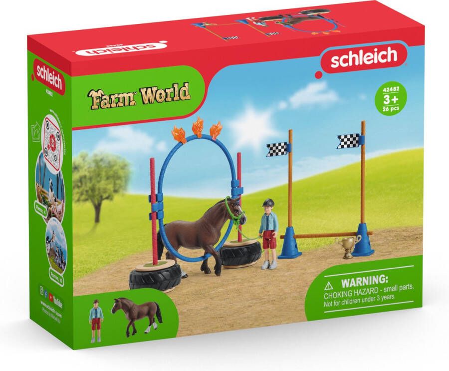 Schleich FARM WORLD Pony agility wedstrijd Speelfigurenset Kinderspeelgoed voor Jongens en Meisjes 3 tot 8 jaar