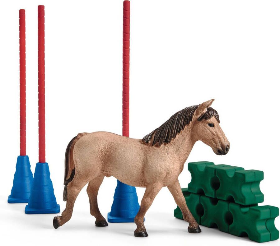 Schleich Farm World Pony Slalom Speelfigurenset Kinderspeelgoed voor Jongens en Meisjes 3 tot 8 jaar 42483