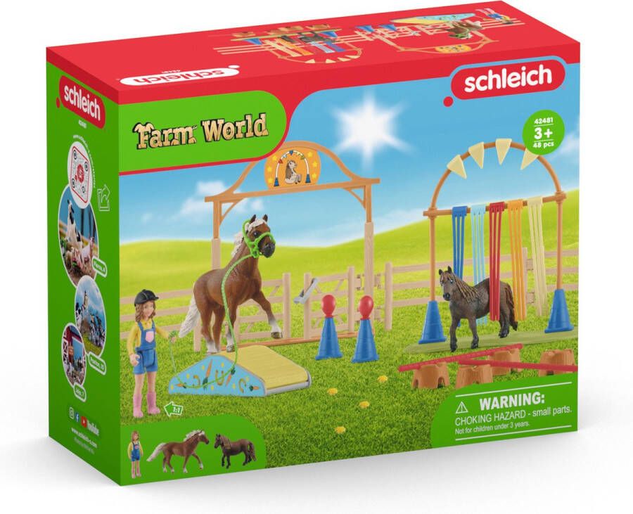 Schleich FARM WORLD Speelfigurenset Paarden Trainingskamp Kinderspeelgoed voor Jongens en Meisjes 3 tot 8 jaar 41 Onderdelen 42481