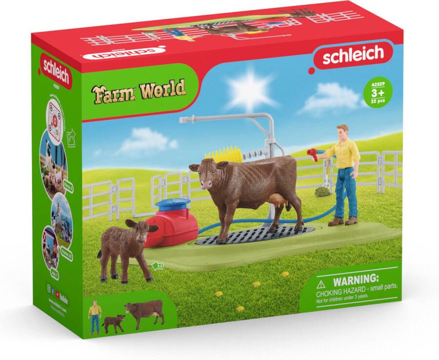 Schleich FARM WORLD Speelfigurenset Wasstation voor Koeien Kinderspeelgoed voor Jongens en Meisjes 3 tot 8 jaar 17 Onderdelen 42529
