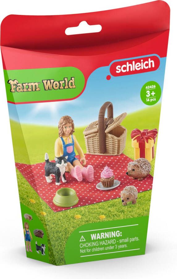 Schleich FARM WORLD Verjaardagspicknick Speelfigurenset Kinderspeelgoed voor Jongens en Meisjes 3 tot 8 jaar 42426