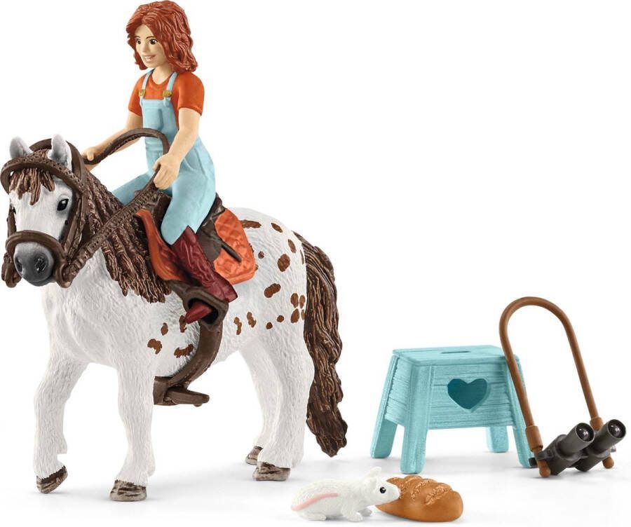 Schleich HORSE CLUB Mia & Spotty Speelfigurenset Kinderspeelgoed voor Jongens en Meisjes 9 Onderdelen