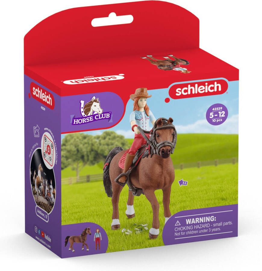 Schleich HORSE CLUB Speelfigurenset Hannah en Cayenne Kinderspeelgoed voor Jongens en Meisjes 5 tot 12 jaar 42539