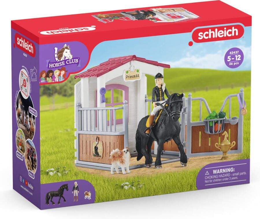 Schleich HORSE CLUB Speelfigurenset Paardenstal met Horse Club Tori & Princess Kinderspeelgoed voor Jongens en Meisjes 5 tot 12 jaar 14 Onderdelen 42437