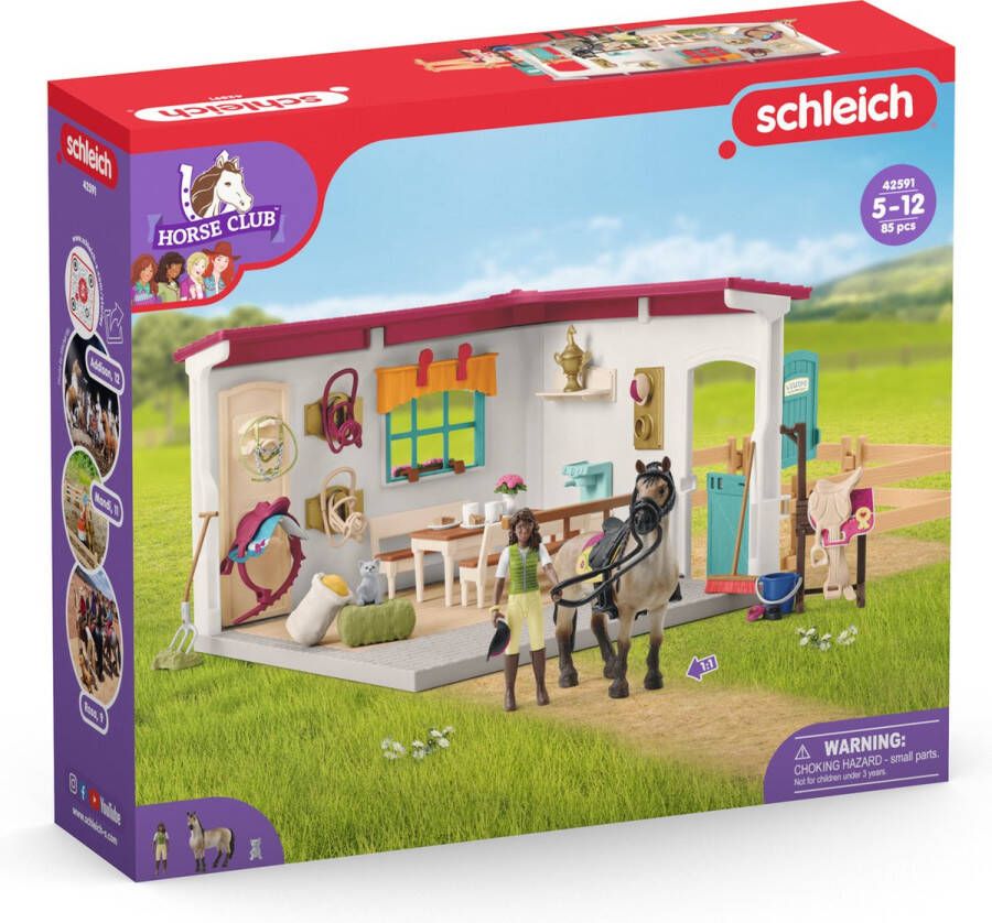 Schleich HORSE CLUB Zadelkamer- Beweegbaar Figuurtje Afneembaar Zadel & Hoofdstel Paarden Speelgoed Kinderspeelgoed 42591