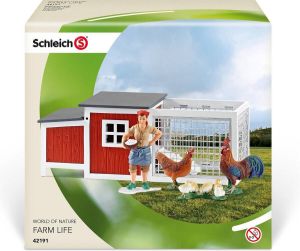 Schleich Kippenhok 42191 Kip Speelfigurenset Farm World 9 x 23 x 9 cm