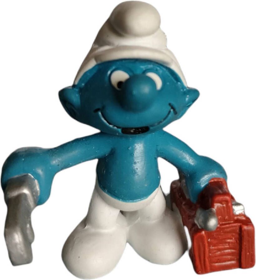 Schleich Loodgieter smurf Knutselsmurf met gereedschapskist en waterpomptang 5 cm