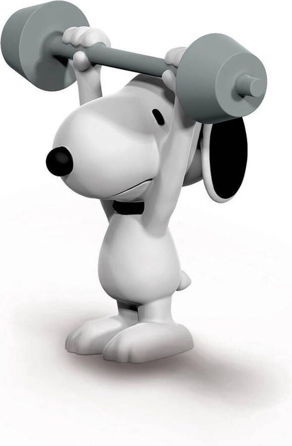 Schleich Peanuts Snoopy Gewichtheffer speelfiguurtje ca. 5 cm