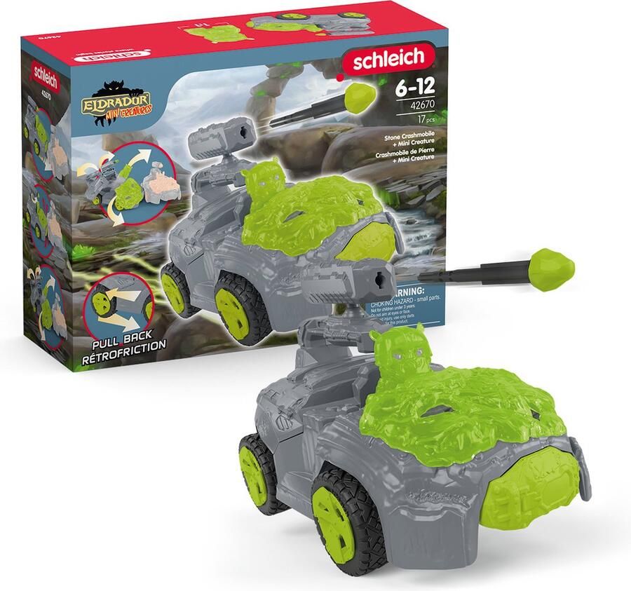 Schleich ELDRADOR CREATURES Steen Crashmobiel met Mini Creature 42670