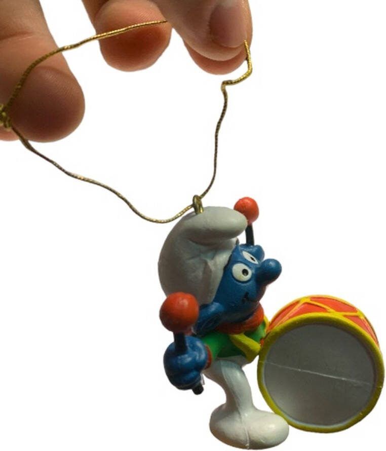 Schleich Smurf met Trommel Kerstsmurf Kerstbal kerstpoppetje De smurfen 7 cm