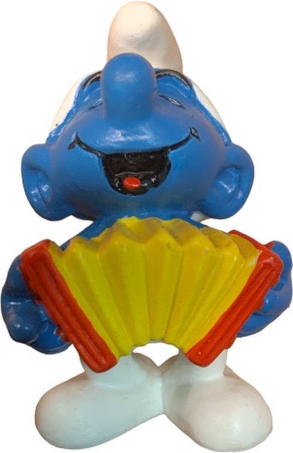 Schleich Smurf muzikant Speelfiguurtje Poppetje met accordeon 5 cm De Smurfen