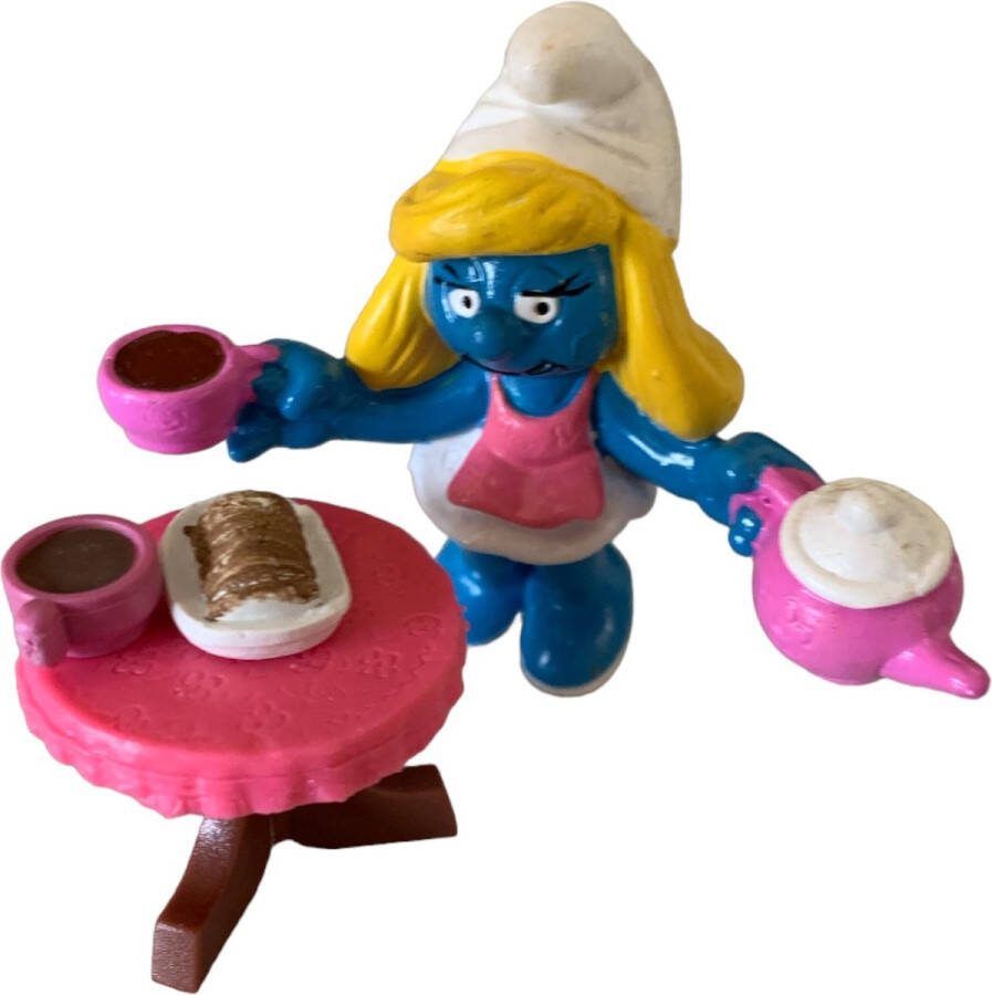 Schleich Smurfin figuurtje met salontafel en de smurfen
