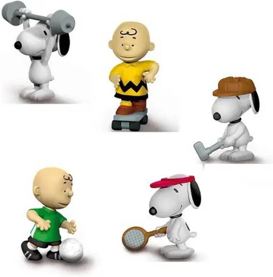 Schleich Snoopy Peanuts speelset 5 stuks thema sport 6 cm