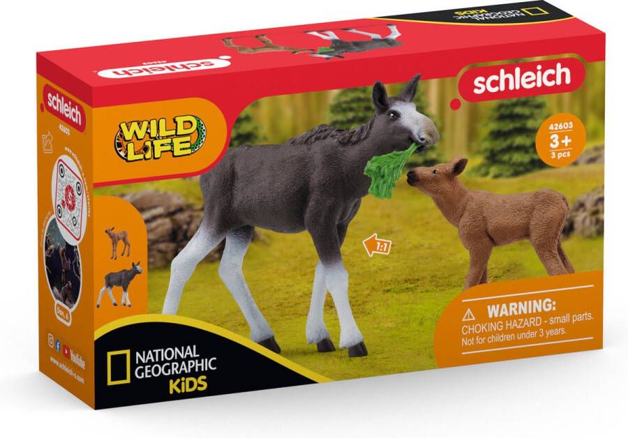 Schleich WILD LIFE Eland met Kalf Speelgoed Dieren Gedetailleerde Figuurtjes Wild Life Dierenset Kinderspeelgoed voor Jongens & Meisjes