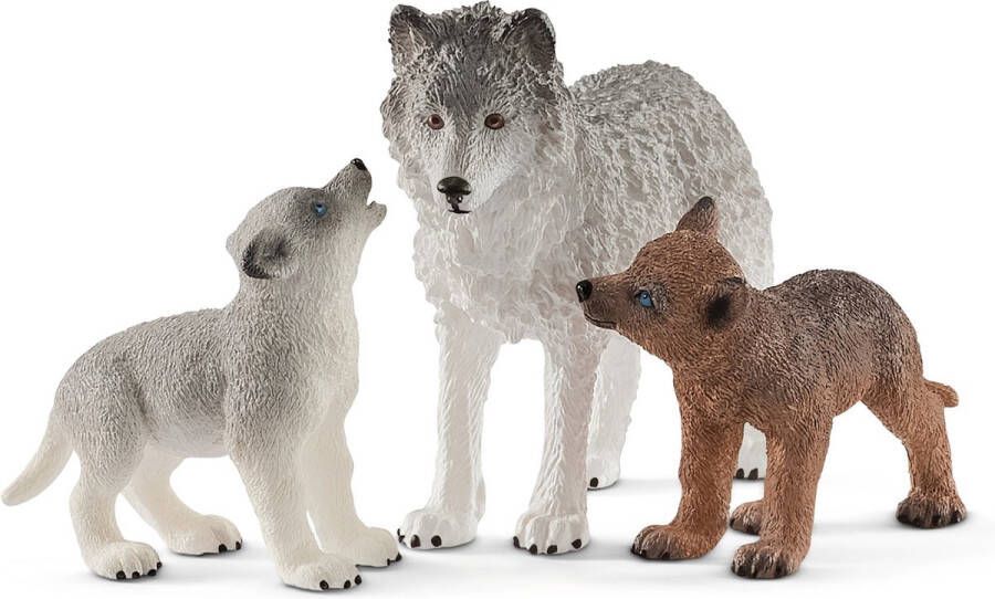 Schleich Wild Life Moederwolf met welpen Speelfiguur Kinderspeelgoed voor Jongens en Meisjes 3 tot 8 jaar 42472