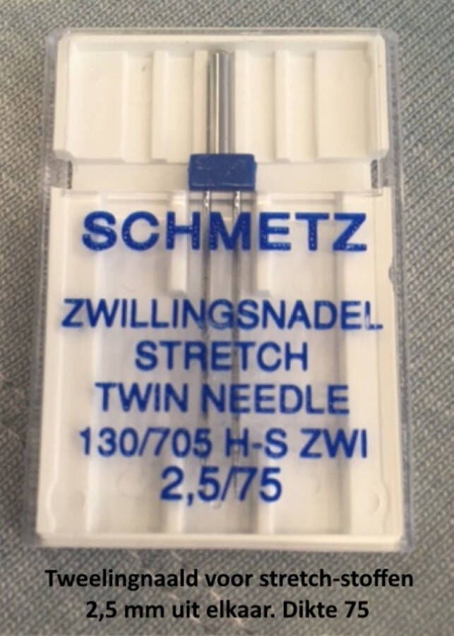 Schmetz naaimachine tweeling naald stretch 130 705 H-S ZWI 2 5 75
