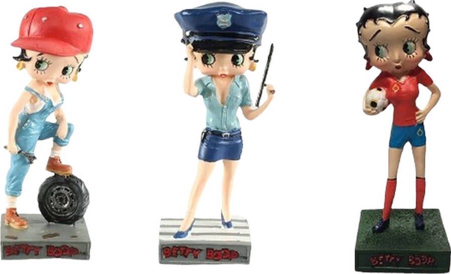 Schmidt Betty Boop verzamelfiguurtjes beeldjes kunsthars voetballer automonteur politie 12 cm