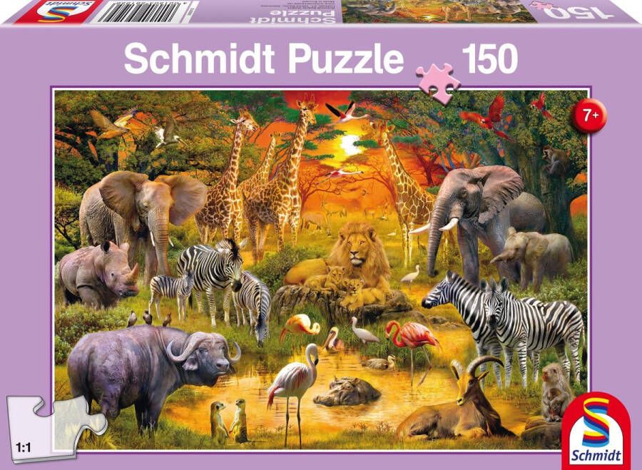 Schmidt Dieren in Afrika 150 stukjes Puzzel 7+