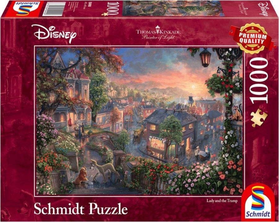 Schmidt Disney Classics Lady & The Tramp Lady & de Vagebond Puzzel 1000 stukjes