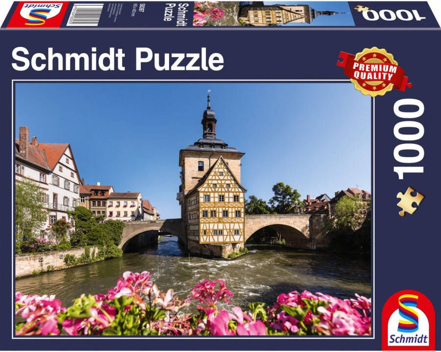 Schmidt puzzel Bamberg Regnitz en het oude stadshuis 1000 stukjes 12+