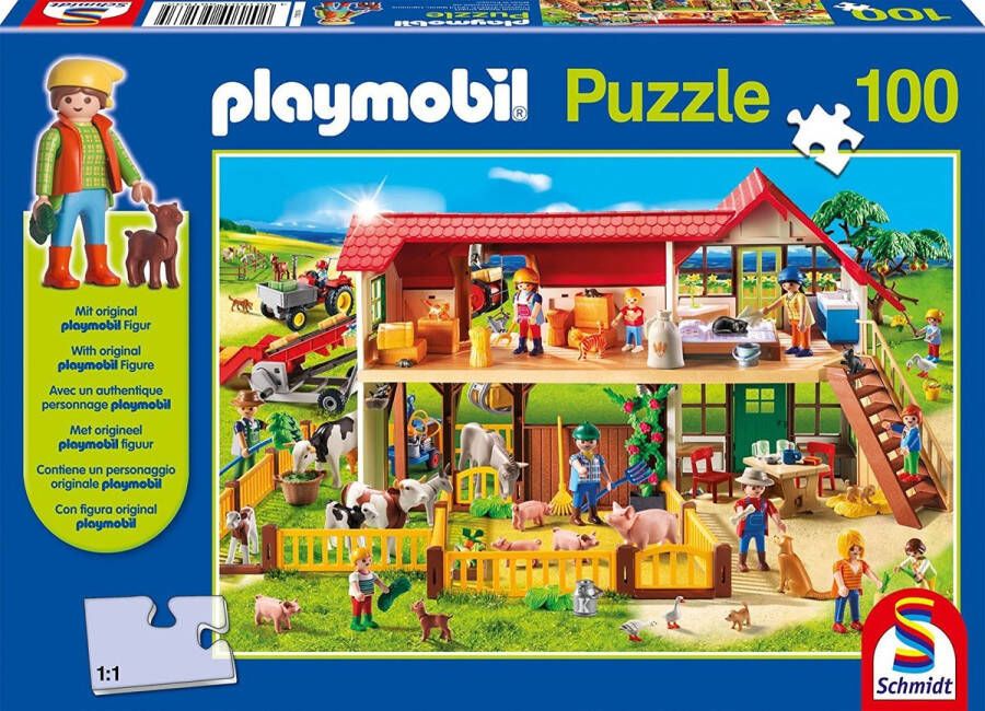 Schmidt puzzel Playmobil Boerderij 100 stukjes 5+