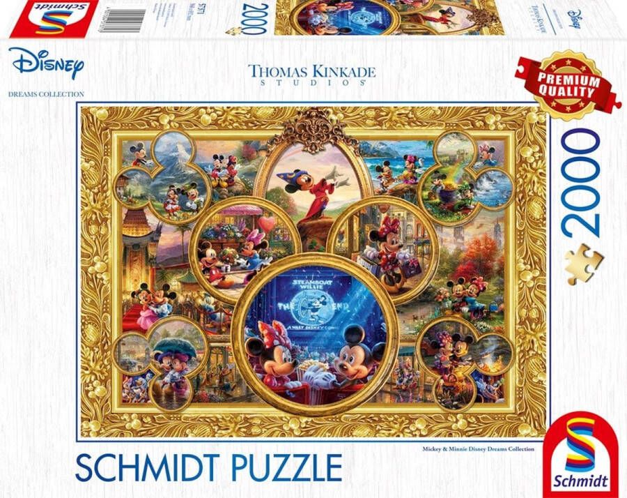 Schmidt Spiele Thomas Kinkade Studios: Disney Dreams Collections -Mickey & Minnie Legpuzzel 2000 stuk(s) Stripfiguren