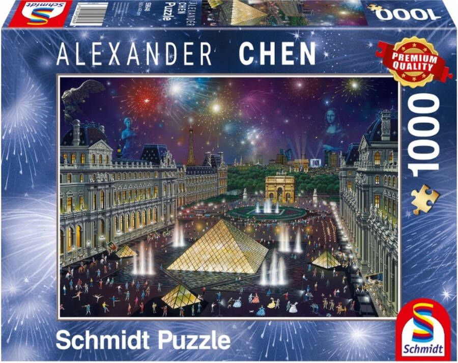 999 Games puzzel Vuurwerk Bij Het Louvre karton 1000 stukjes