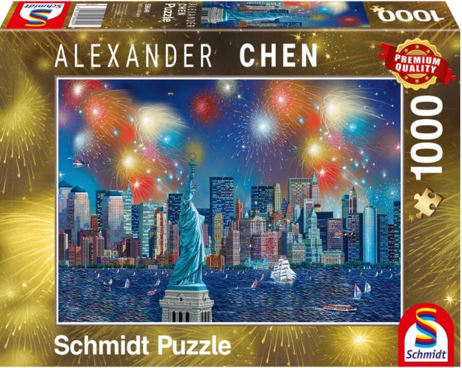 Schmidt Vuurwerk bij het Vrijheidsbeeld 1000 stukjes Puzzel
